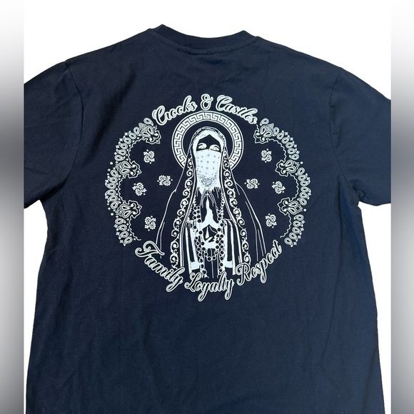 NWT Crooks & Castles Paisley Family Loyalty And Respect Tee in Black - Picture 3 of 7